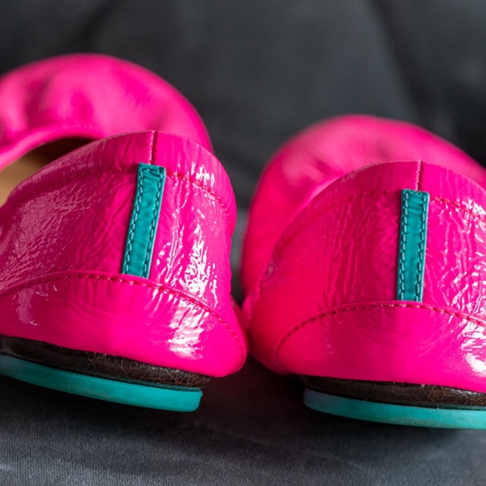 Pop Pink Neon Tieks size 8 worn twice